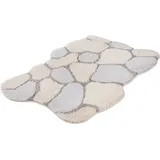 KLEINE WOLKE Badematte Brick Creme/Grau 65 x 115 cm