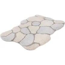 KLEINE WOLKE Badematte Brick Creme/Grau 65 x 115 cm