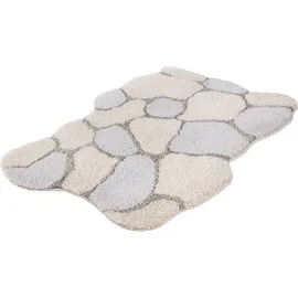 KLEINE WOLKE Badematte Brick Creme/Grau 65 x 115 cm