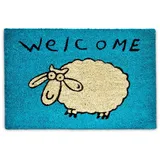 Relaxdays 10017712 Türmatte Dekorative Fußmatte Drinnen/Draußen Rechteckig blau