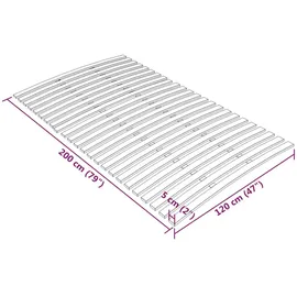 vidaXL Lattenrost 24 Latten 120 x 200 cm