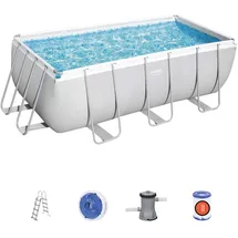 BESTWAY Power Steel Frame Pool Set 412 x 201 x 122 cm inkl. Filterpumpe grau