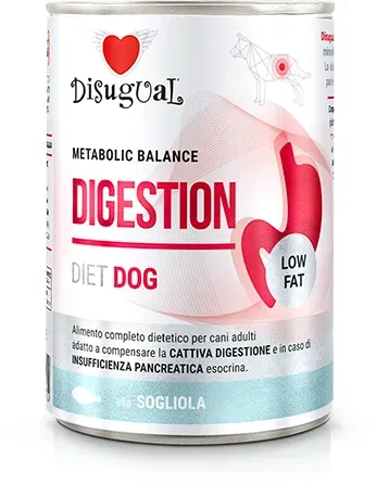 Disugual Karma Nassfutter für Hunde, Veterinärfutter DIGETION Sola (für ausgewachsene Hunde) 400g