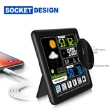 Digital LCD Farbdisplay Funk Wetterstation mit Außensensor Thermometer Uhr