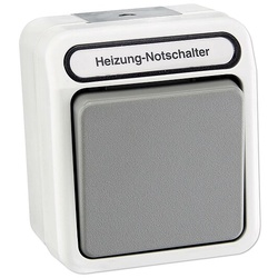 Merten Heizung-Notschalter Aufputz - Aus/Wechsel - 1-polig - mit Kontrolllampe - IP 44 - lichtgrau - MEG3448-8029