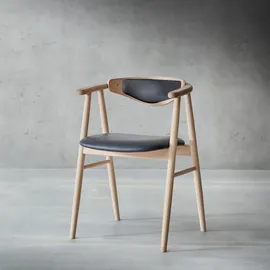 Hammel Furniture Holzstuhl Findahl by Hammel Tradition Leder beige