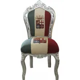 Casa Padrino Esszimmerstuhl Barock Esszimmer Stuhl Italien / Silber Antik Stil