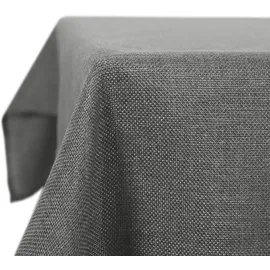 Deconovo Tischdecke abwaschbar Leinenoptik 240 x 150 cm Grau