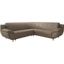 Ecksofa TRENDMANUFAKTUR "Rondo II, L-Form", braun (tan), B:267cm H:85cm T:247cm, Struktur (100% Polyester), Sofas, wahlweise mit Federkern, wahlweise mit Bettfunktion