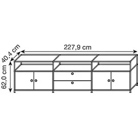 Viasit Sideboard System4, 496620 weiß 227,9 x 40,4 x 62,0 cm