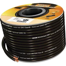 HICON HIE-225-1000 Lautsprecherkabel Ergonomic 2 x 2.5mm2 Schwarz 10m