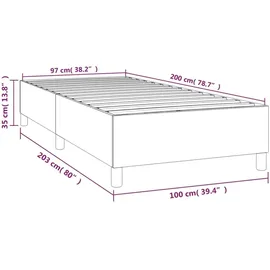 vidaXL Boxspringbettgestell Dunkelgrau 100x200 cm Stoff