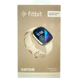 Fitbit Sense mondweiß/edelstahl softgold