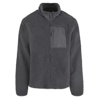 URBAN CLASSICS Teddy With Stand Up Collar Übergangsjacke - Grau