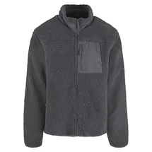 URBAN CLASSICS Teddy With Stand Up Collar Übergangsjacke - Grau