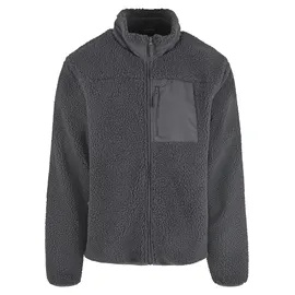 URBAN CLASSICS Teddy With Stand Up Collar Übergangsjacke - Grau