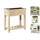 vidaXL Pflanzkasten mit Ablage 71x37x76 cm Massivholz Tanne
