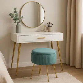 MCW Hocker K47 Samt 33 x 42 x 33 cm Grün/Gold