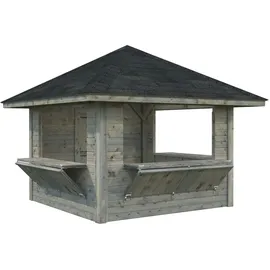 Palmako Bianca Verkaufsstand 3 x 3 m Grau