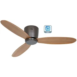 WiFi/WLAN Deckenventilator ECO PLANO II 112 WiFi - Lack Bronze / Eiche Natur