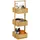 Relaxdays Badregal, 3 Ablagen mit Rattan, HxBxT: 83 x 27 x 26 cm, Standregal für Badezimmer & Küche, Bambus, MDF, natur