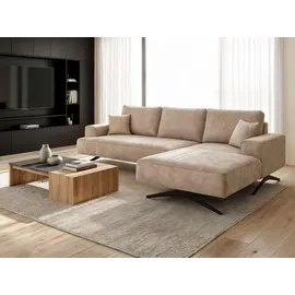 GRAINGOLD Ecksofa Leto Beige Rechts