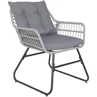 Svita Capri Balkonmöbel-Set Polyrattan Sitzgruppe Outdoor 4-tlg. Gartenlounge Hellgrau