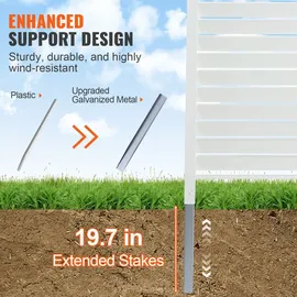 Vevor Lamellenzaun 122 x 122 cm Weiß PVC 2 St.