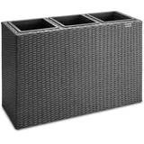 CASARIA Blumenkasten 3 Innentöpfe Schwarz