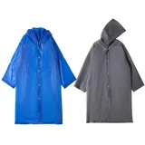 XCWTBL Regenponcho Herren Damen Wasserdicht 2 Stück Regenmantel Transparent Regenponcho Regen Zubehör für Regenbekleidung Regencape Regenjacke Wasserdicht für Wandern Radfahren Camping und Reisen - regencape herren