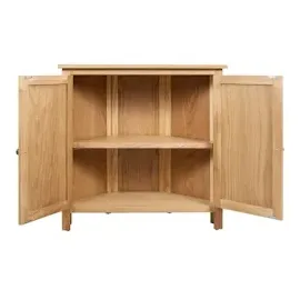vidaXL Eckschrank 80x33,5x78 cm Massivholz Eiche