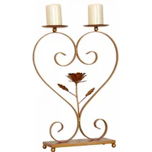 Home Affaire Kerzenständer Rose Metall Gold