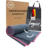 freigeist® Mikrofaser Handtuch | Microfaser Badetuch Groß | Super Strandtuch Mikrofaser | perfekt als Sporthandtuch | 160x80 cm (Schwarz|Rot)