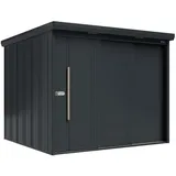Takubo Casa L Metall Gerätehaus mit Boden Schiebetür Anthrazit 253x229x211 cm