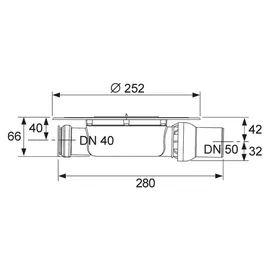 TECE S Ablauf DN 50, superflach mit Seal System Universalflansch,