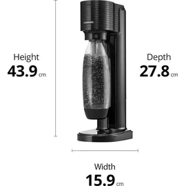 Sodastream Gaia schwarz + PET-Flasche + Zylinder