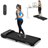 FlexiSpot Laufband bis 120 kg, Walking Pad 1-6 km/h, mit LED-Anzeige, Laufband mit Riemenscheiben und Fernbedienung, kompakt für Zuhause und Büro (Schwarz)