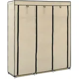 vidaXL Kleiderschrank mit Fächern und Stangen Creme 150x45x175cm Stoff