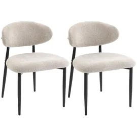 Homcom Esszimmerstuhl Polyester beige 2er Set