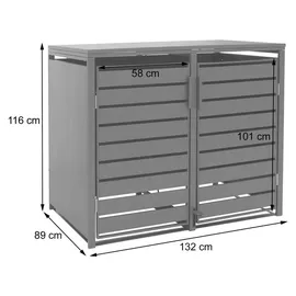 MCW Mülltonnenverkleidung MCW-Q75 116 x 132 x 89 cm anthrazit