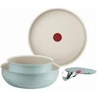 Tefal Ingenio Serenity Kochgeschirr-Set 4-teilig, Mineralia Antihaftversiegelung, platzsparend, stapelbar, für alle Herdarten, spülmaschinengeeignet, Eucalyptus, L8284S04