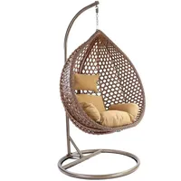 RAMROXX Luxus Hängesessel Style XXL Korb Gestell Braun mit