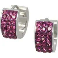 Amello Creolen Zirkonia silber/pink ESOS01F onesize