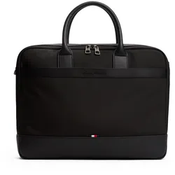 Laptoptasche TOMMY HILFIGER "TH NYLON TRAVEL COMPUTER BAG", Damen, Gr. B/H/T: 40,5cm x 30cm x 8cm, schwarz, Textil, Lederimitat, unifarben, Taschen, Geschäftstasche, Messenger Bag, ideal für Geschäftsreise