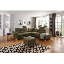 Kopfstütze HOME AFFAIRE "Soleo", grün (oliv), B:52cm H:22cm T:11cm, Luxus-Microfaser ALTARA NUBUCK (100% Polyester), Struktur (100% Polyester), Luxus-Microfaser Lederoptik (100% Polyester), Polsterauflagen, passend zum Ecksofa "Soleo"