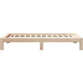 vidaXL Massivholzbett 90 x 200 cm Braun