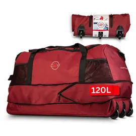 cocoono Große Reisetasche mit Rollen 120 L – Faltbare Rolltasche & Sporttasche XXL – leicht, robust & platzsparend – ideale Reisetasche zum Ziehen für Urlaub, Sport & Training