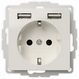 2USB Unterputz-USB Steckdose 12 W Glänzend Weiß