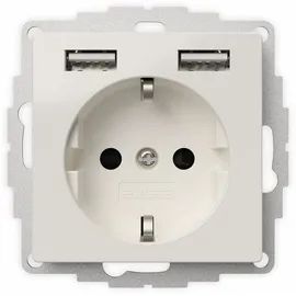 2USB Unterputz-USB Steckdose 12 W Glänzend Weiß