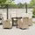 vidaXL 5-teiliges Garten-Ess-Set in Beige aus Poly Rattan